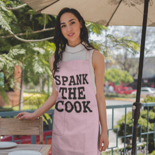 SPANK THE COOK VALENTINE'S DAY WIFE Print Apron
