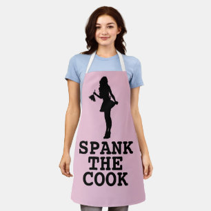 SPANK THE COOK VALENTINE'S DAY WIFE Print Apron