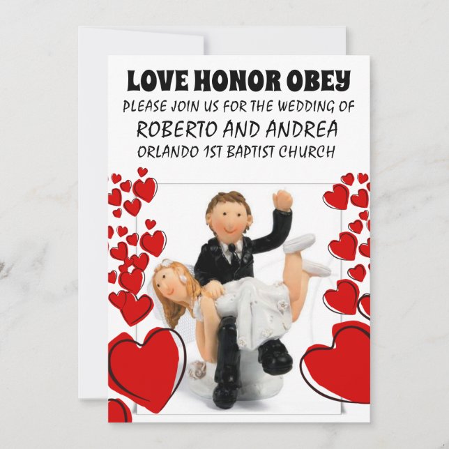 SPANKING COUPLE FUNNY WEDDING CUSTOM INVITATIONS  (Front)