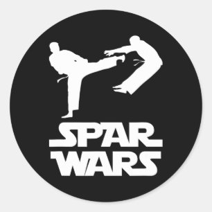 Spar Wars Funny Saying Taekwondo Mma Fighter Karat Classic Round Sticker