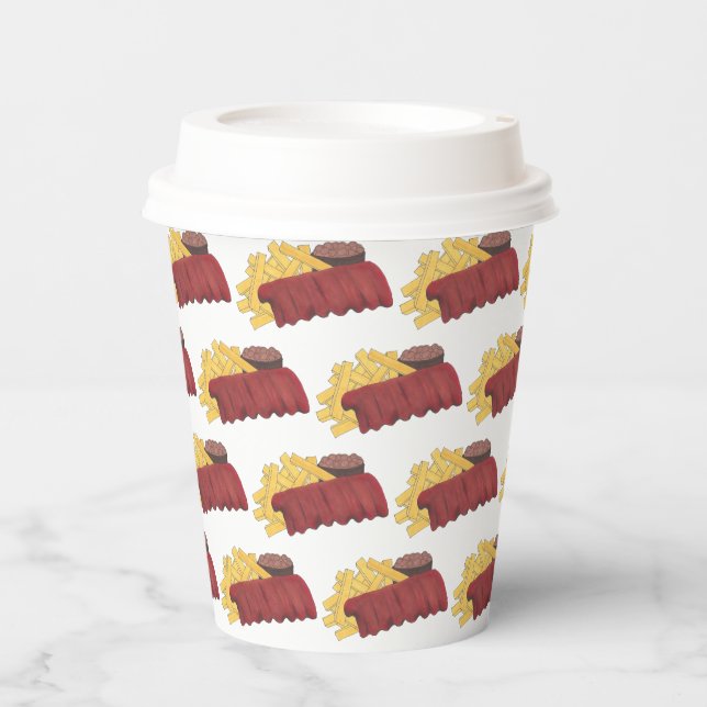 Spare Ribs BBQ Barbecue Barbeque Rib Cookoff Paper Cups (Front)