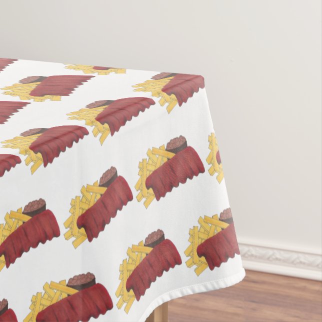 Spare Ribs BBQ Barbecue Barbeque Rib Cookoff Tablecloth (In Situ)