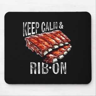 Spare Ribs Lover's Keep Calm And Rib On Bbq Rib Gr Mouse Mat