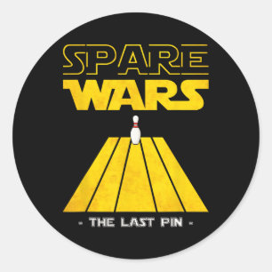 Spare Wars Last Pin Bowling Bowler Bowling Player Classic Round Sticker