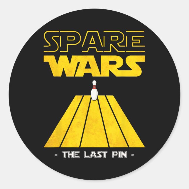 Spare Wars Last Pin Bowling Bowler Bowling Player  Classic Round Sticker (Front)