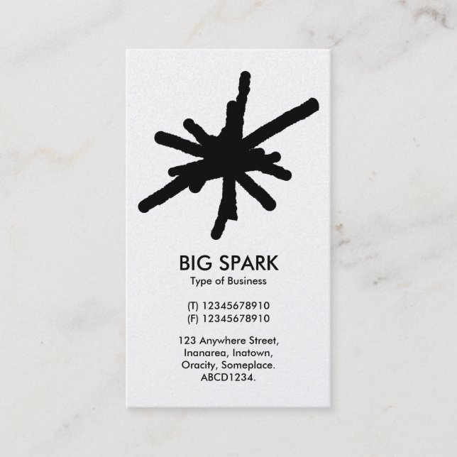 Spark - Black on White (Gold) Business Card (Front)