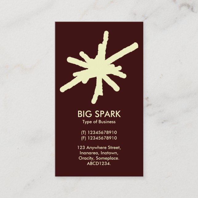 Spark - Cream on Dk Brown Business Card (Front)