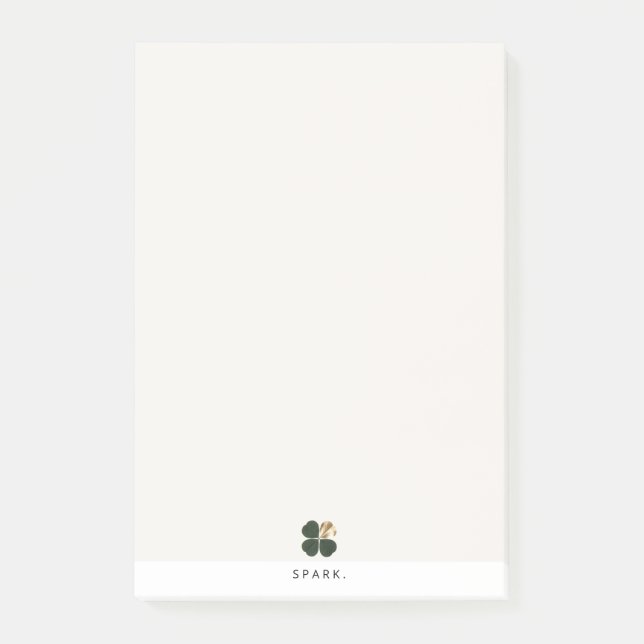 Spark. Gilded Clover Luxe Minimalist Post-it Notes (Front)