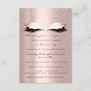 Spark Glitter Eyes Rose Gold  Bridal Sweet 16th Invitation