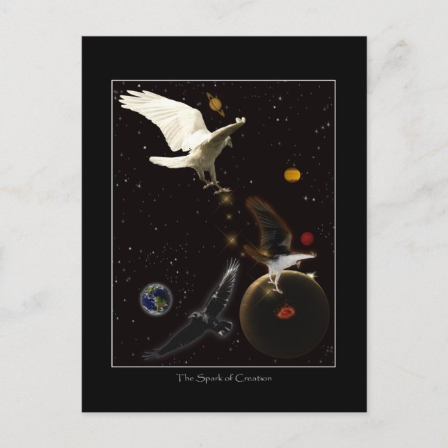 "Spark of Creation" White Raven Gifts Postcard (Front)