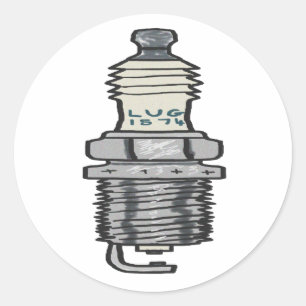 Spark Plug Mechanic Classic Round Sticker