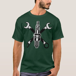 Spark plug motor car garage motorcyclerace girl T-Shirt