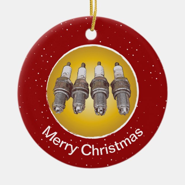 Spark plugs of the engine ceramic tree decoration (Front)