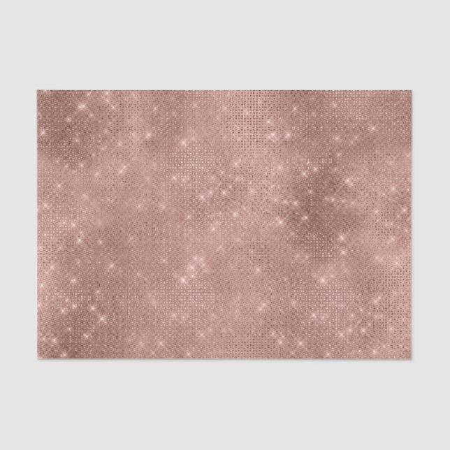 Spark Rose Gold Blush Glitter Powder Bridal Sweet Tissue Paper (Front)