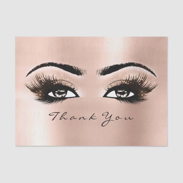 Spark Rose Gold Blush Lashes Thank You Eyes Tissue Paper (Front)