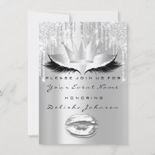 Spark Sweet 16th Drip Bridal Makeup  Crown Grey Invitation