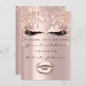 Spark Sweet 16th Drips Glitter Bridal Makeup  Lips Invitation (Front/Back)