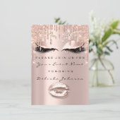 Spark Sweet 16th Drips Glitter Bridal Makeup  Lips Invitation (Standing Front)