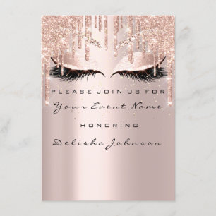 Spark Sweet 16th Glitter Drips Bridal Makeup Invitation