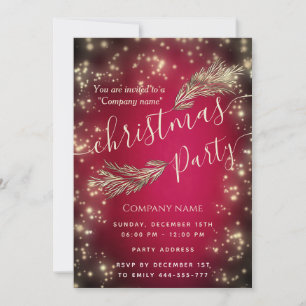 Sparke luxury pine branch corporate Christmas  Invitation
