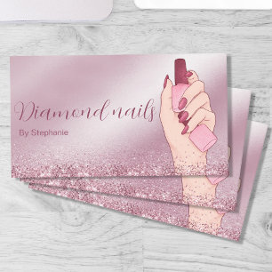 Sparkes Pink Glitter Nail Artist Manicure Beauty  Business Card