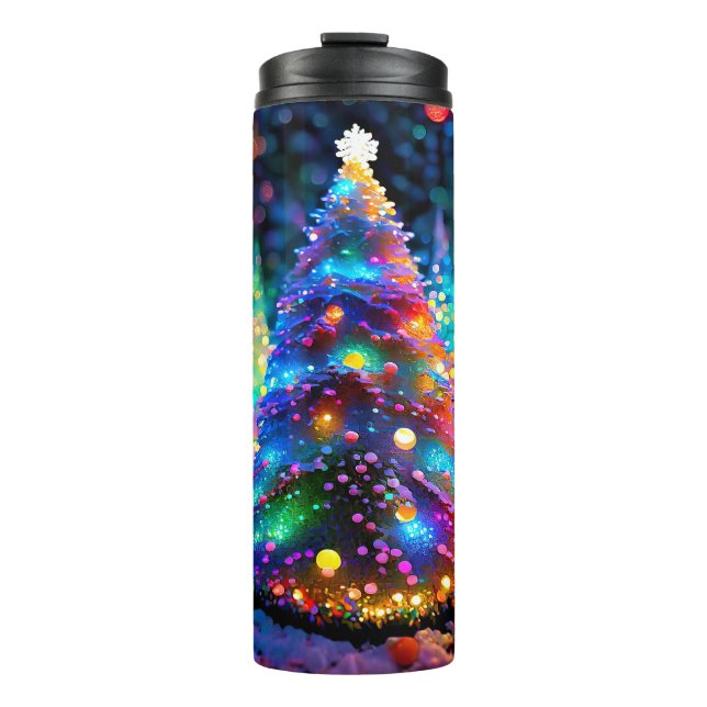 Sparking 3d Christmas trees Thermal Tumbler (Front)