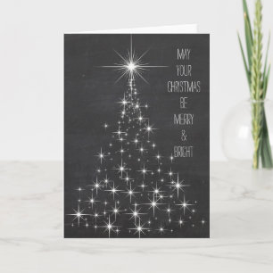 Sparking Lights Merry & Bright Christmas Tree Holiday Card