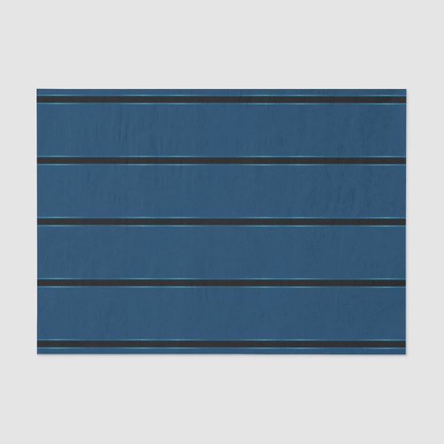 Sparking Metallic Thick Blue Stripes Tissue Paper (Front)