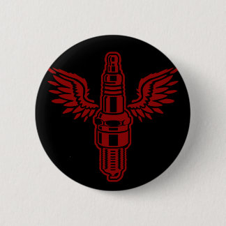 Sparking plug 6 cm round badge