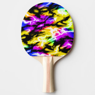 Sparking Up Yellow Black Blue Funky Bright Ping Pong Paddle