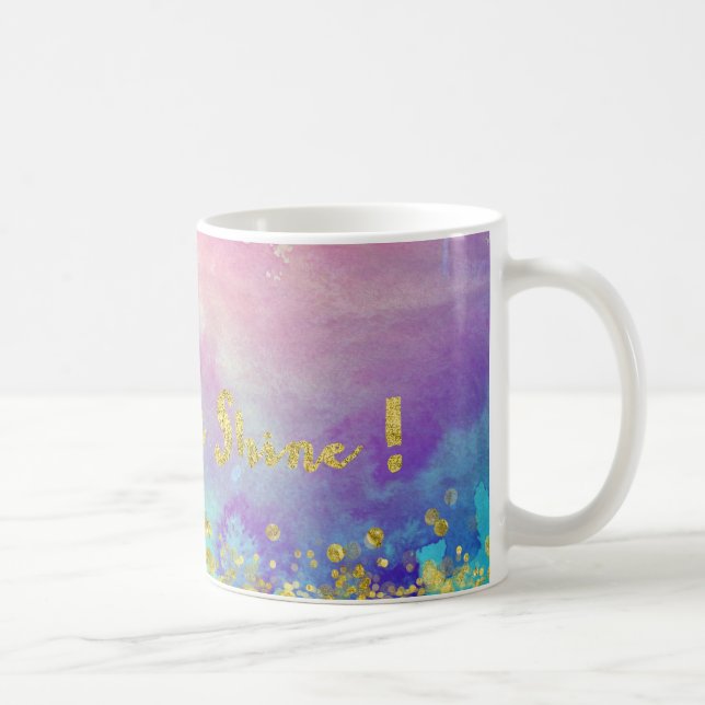 Sparkle and Shine Gold Sparkle Watercolour Mug (Right)