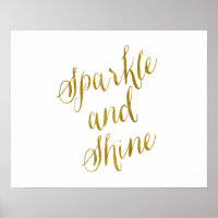 Sparkle and Shine Quote Faux Gold Foil Sparkly