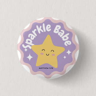 Sparkle babe 3 cm round badge