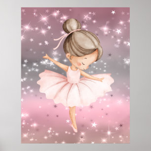 Sparkle Ballerina Dancer Canvas Poster