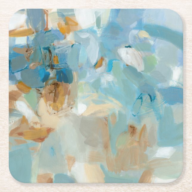 Sparkle Beach Square Paper Coaster (Front)