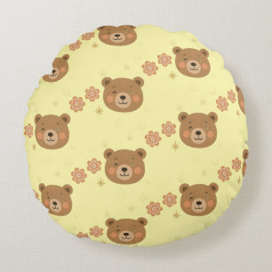 Sparkle Bear Round Pillow