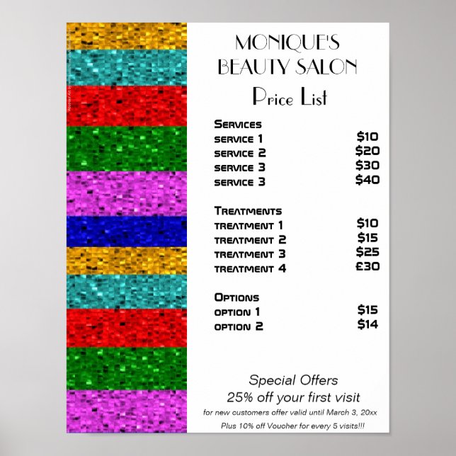 Sparkle beauty hair nails salon poster (Front)