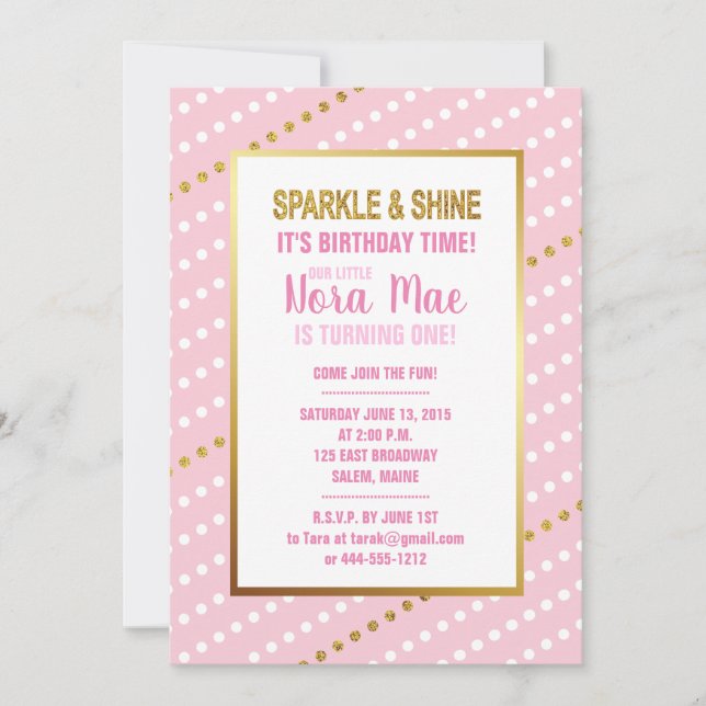 Sparkle Birthday Girl Invitation (Front)
