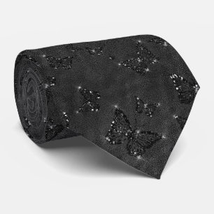 Sparkle Black Glam Butterflies Tie