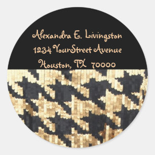 Sparkle Bling Return Address Classic Round Sticker