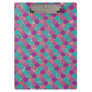Sparkle Blue Purple Mermaid Tail Fish Scale Bright Clipboard