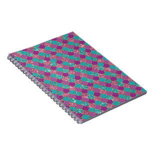 Sparkle Blue Purple Mermaid Tail Fish Scale Bright Notebook