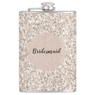 Sparkle Blush Cream Glitz Glitter Hip Flask