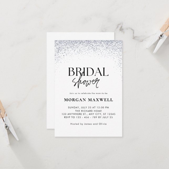 Sparkle Bridal Shower Disco  Invitation (Front/Back In Situ)