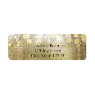 Sparkle Bright Lights Rustic Gold Invitation