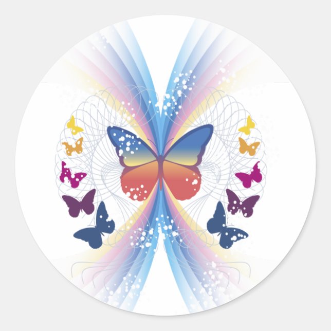 sparkle.butterfly classic round sticker (Front)