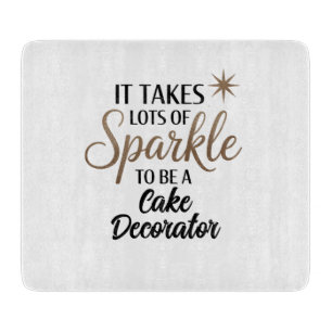 Sparkle Cake Decorator Cutting Board