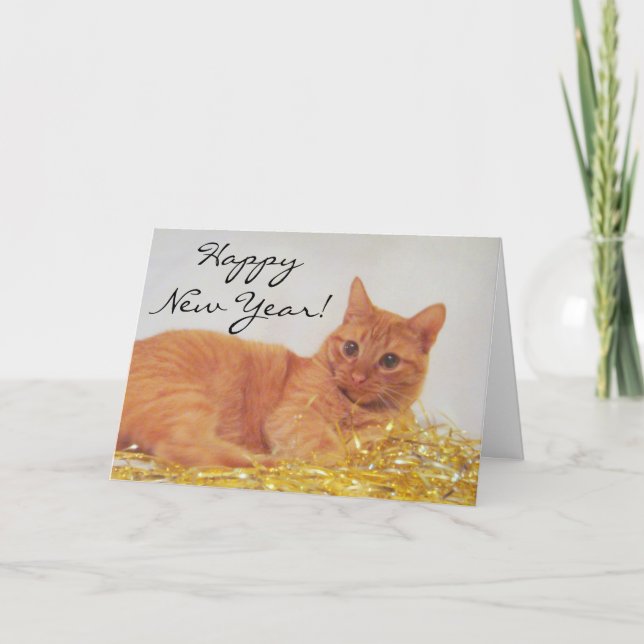 Sparkle Cat New Year Card (Front)