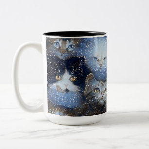 Sparkle Cats Two-Tone Coffee Mug