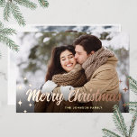 Sparkle Christmas 2 PHOTO Greeting Rose Gold Foil Holiday Card<br><div class="desc">Modern Merry Christmas PHOTO Greeting Holiday Card.
 
Surprise and bring joy to your close ones and make the celebration unforgettable.

 For further customisation,  please click the "customise further" link and use our design tool to modify this template.</div>